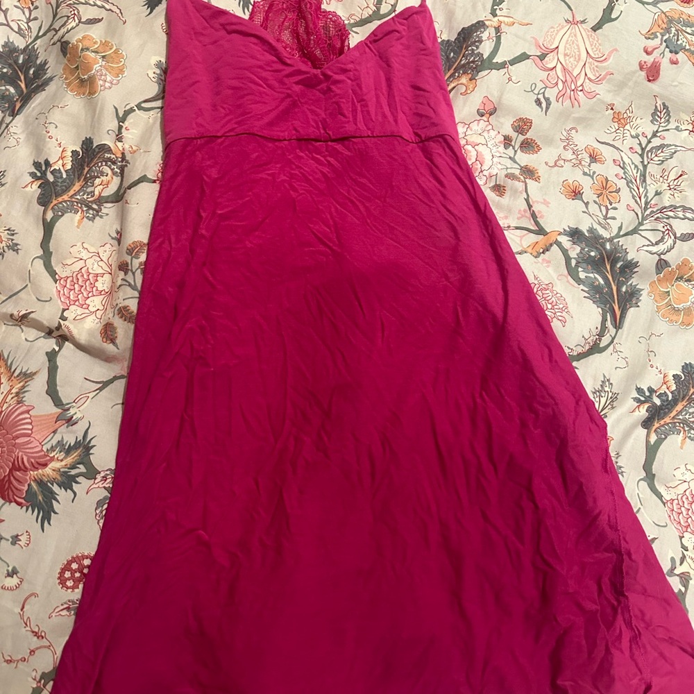 Elegant Pink Lace-Trimmed Dress